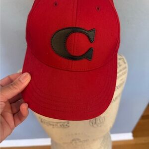 Like New! Worn Once Coach Red and Black Baseball Cap Classic Style